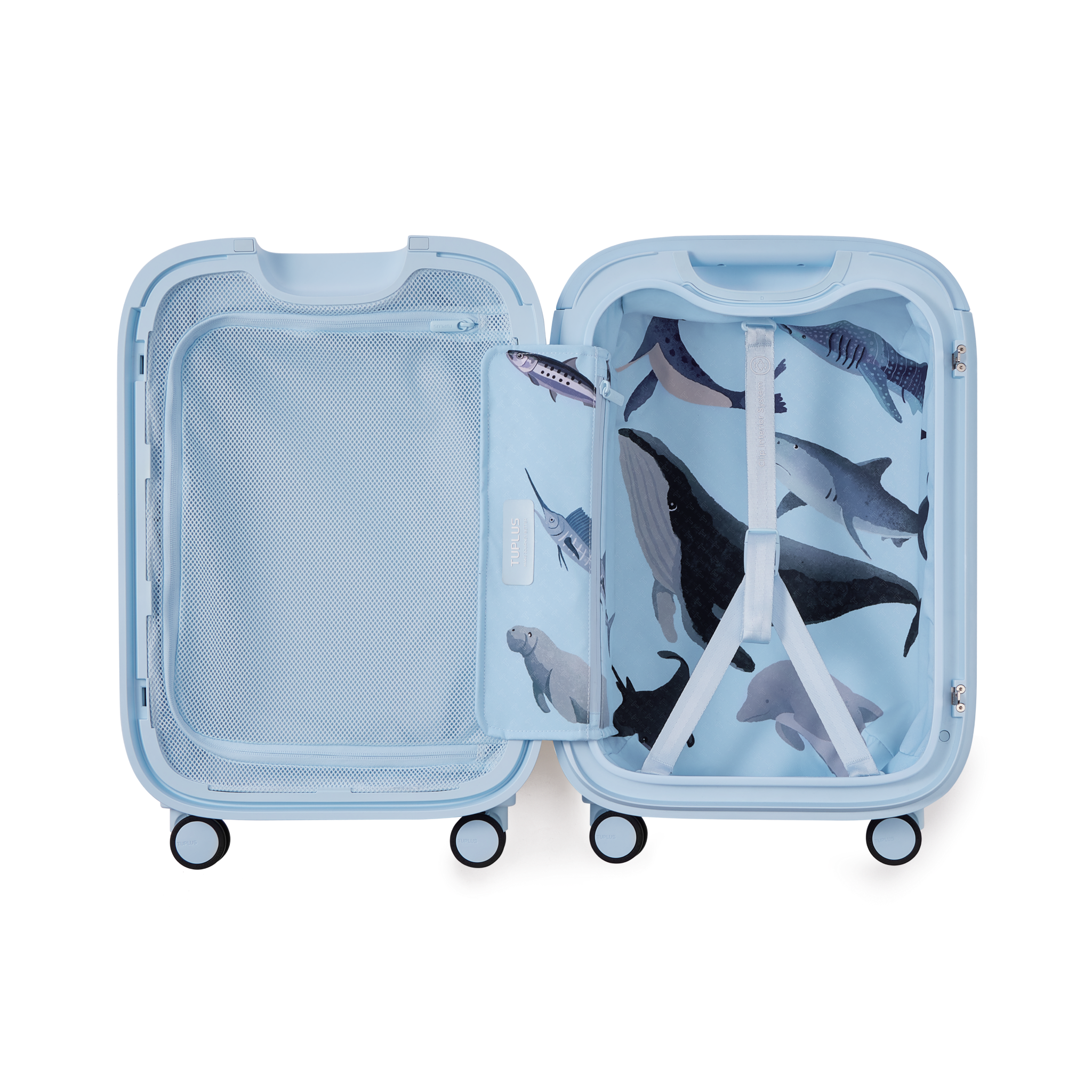 TUPLUS Time Capsule Standard Carry-On Suitcase, Blue Ocean